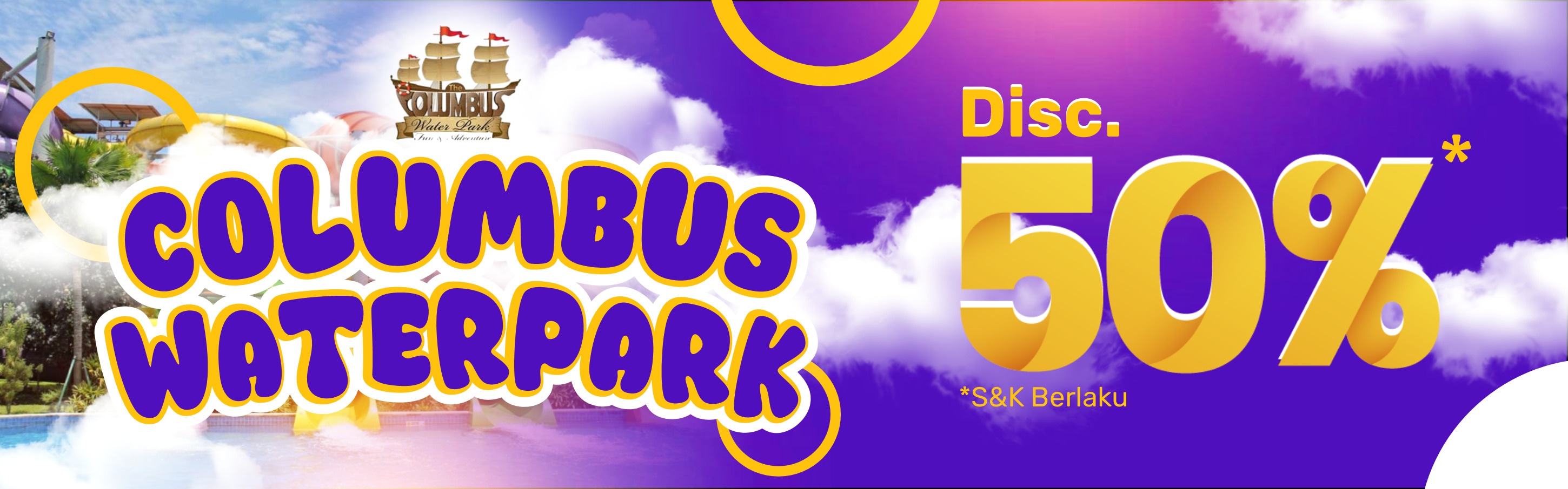 Columbus Waterpark Diskon 50% di Easyticket!